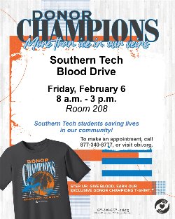 blood drive flyer with image of shirt